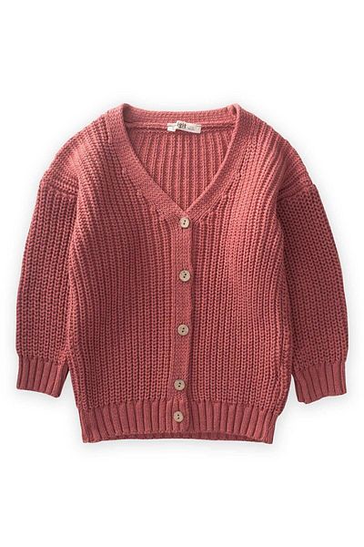 Cigit Langer Strickcardigan Thessaloniki 1-5 Jahre Dried Rose