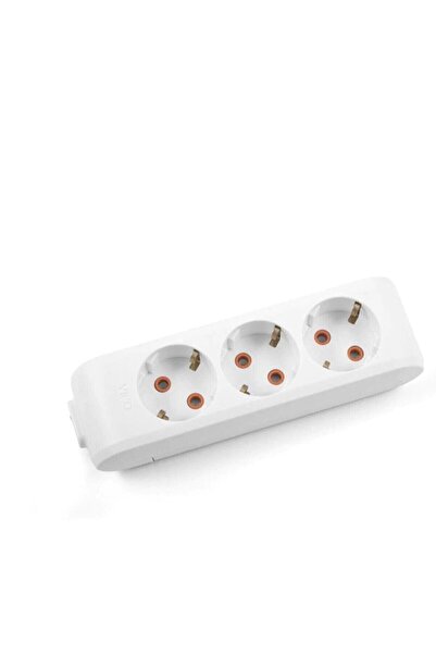 VİKO Multi-let 3'lü Grup Priz Topraklı Çocuk Korumalı Klemensli Beyaz