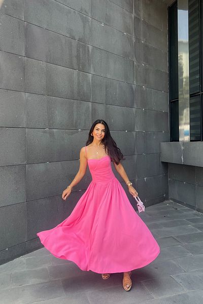 Seda Yalçın Atelier Sevilla Pink Dress with Chest Hands