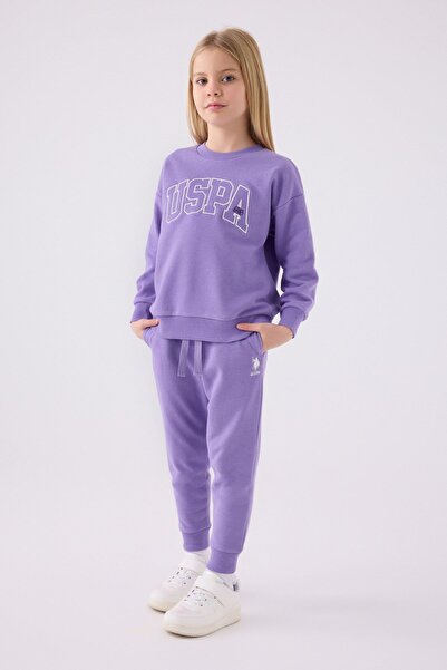 U.S. Polo Assn. Set cu licență pentru fetiță de 9-15 ani - liliac