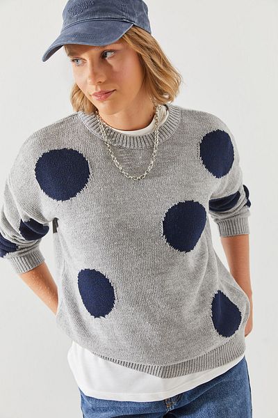 Bianco Lucci Gepunkteter Strickpullover für Damen - 20246212