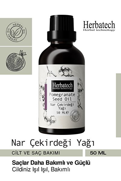 Herbatech %100 Doğal Nar Çekirdeği Yağı - Yaşlanma Karşıtı Kırışıklık Ve Cilt...