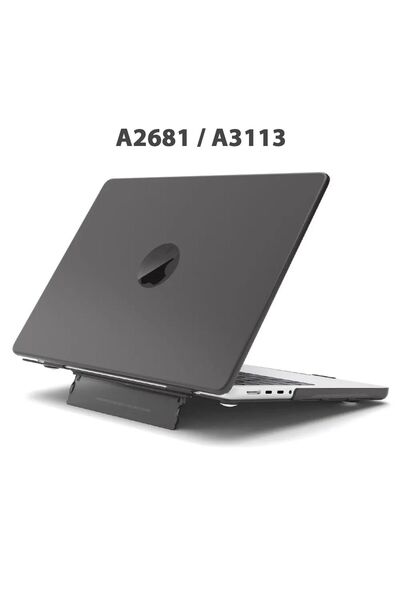 TEKNETSTORE Macbook Air 13.6" M2-m3 Çip 2022/2024 A2681 A3113 Uyumlu Standlı Şeffaf İz Bırakmayan Koruyucu Kapak