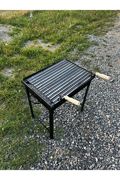 İklim 12 Kg Demir 40x50 Oluklu Köfteci Izgaralı Mangal Geçmeli Portatif Ayaklı 55 Cm Ayaklar