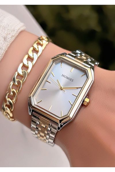 Homies New Season HOMİES ORIGINAL Large Case Rectangular Women's Watch Bracelet Gift