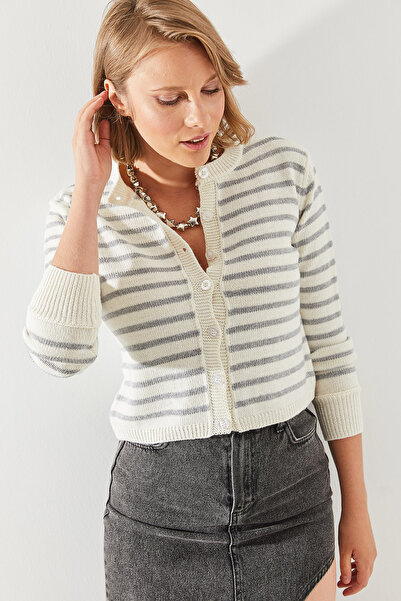 Bianco Lucci 20247506 Model Striped Sweater