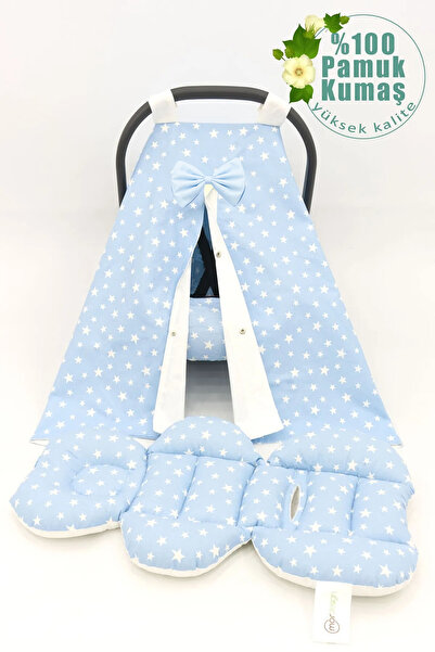 mordesign Orthopedic 100% Cotton Stroller Cushion with Waist Support - Set of 3: Cover, Sheet and Stars Series