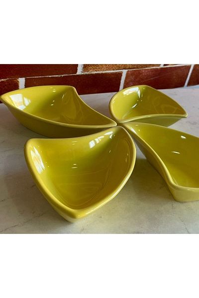 Keramika 17 Cm Wind Snack Bowl Yellow 4 Pieces