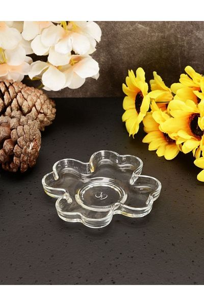 Paşabahçe 54521 Clover Glass 6-Piece Tea Plate Coasters