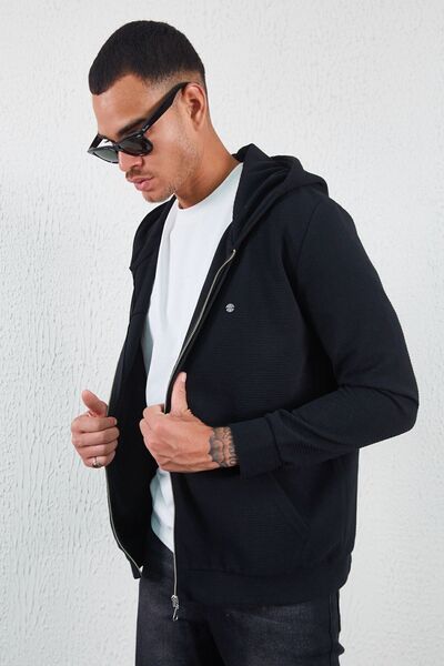 MAN EDITION Bomber cu glugă și buzunar cangur - Ee 100227650 -7650