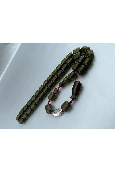 AKRABA TESBİH Sıkma Kehribar  Koleksiyonluk Tesbih, Yeşil, Hediyelik Tesbih