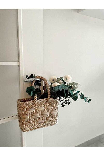 afralya home Hasır El Yapımı Doğal Dekoratif Hasır Çanta Gazetelik