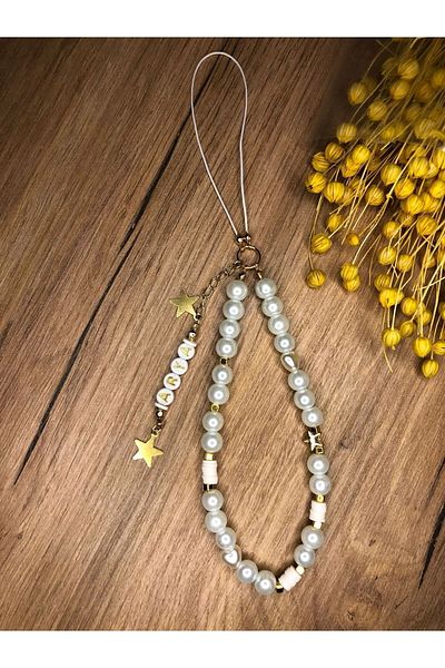 Stoneday Pearl Beaded Phone Strap Phone Charm Phone Accessory