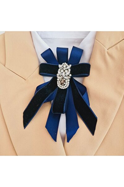 Navy Blue Vaoov Special Series Collar Brooch, Collar Pin , Gemstone Design, Gift , Collar Flower