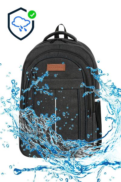 Just Polo 1st Quality Waterproof Canvas - Daily and School Backpack with Punterez Stitching, Laptop and Water Bottle Compartment