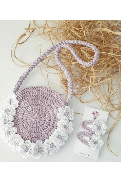 afralya home Baby GirlKid Набір декоративних сумок та пряжок до сумочки Orgu