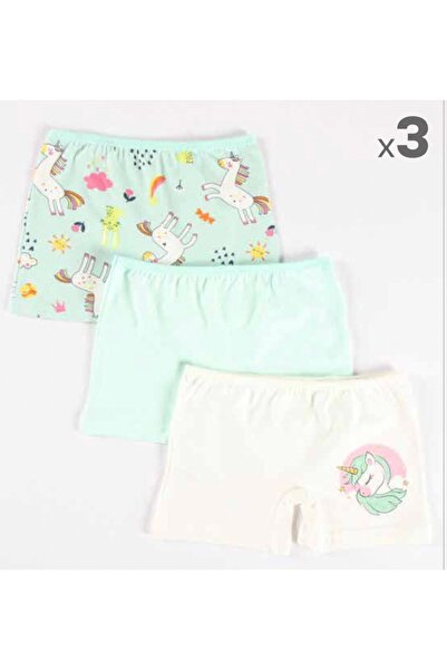 Elmas Kız Çocuğu Boxer Şort Kilot 3 Adet