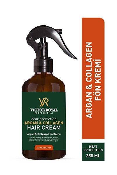 Victor Royal Isıya Karşı Koruyucu Ve Kolay Tarama Etkili Argan Kolajen Fön Sp...