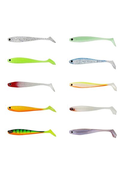 CAPTAIN 3587 Dagi Duck Shad 9cm 7gr Levrek Silikonu 5 Adet Suni Yem
