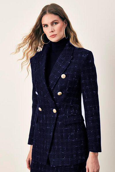 Sateen Jachetă lungă cu sclipici bleumarin