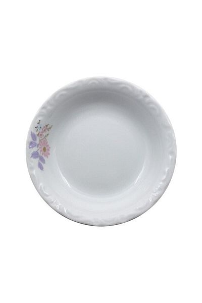 Porland Melodi Porcelain Flower Patterned Small Snack Bowl - 14cm, 6-piece Plate