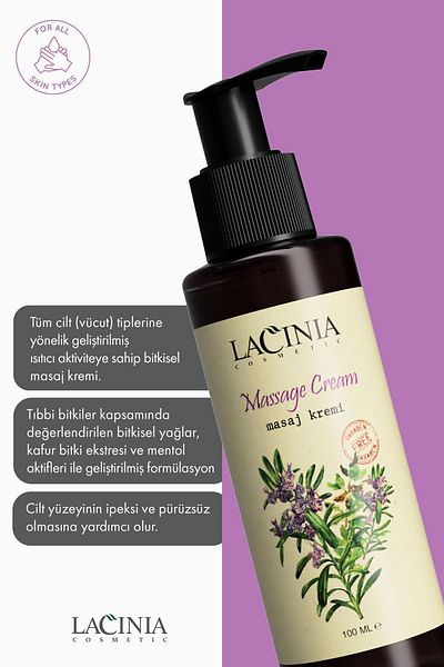 Lacinia 100ml Thermal Massage Cream - with Warmer