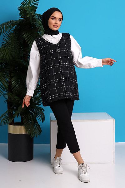 CNG MODA Women's Hijab Tweed Sweater