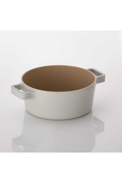 Prima Nova 18cm Fika Beige Aluminum Cast Pot with Glass Lid