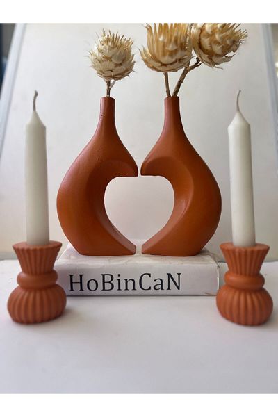 BLANJ Hugging Dear Tile Heart Vase and Candle Holder