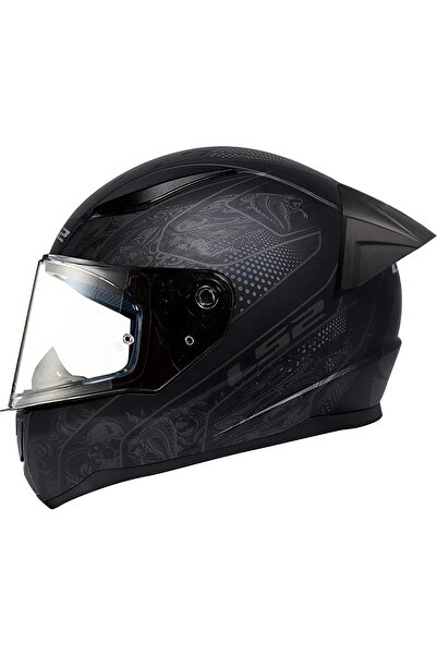 LS2 Rapıd Race 2 Crypt Mat Siyah Fullface Motosiklet Kaskı