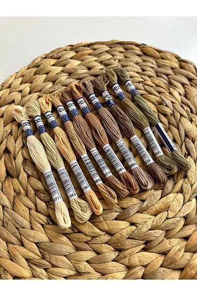 Puppets Σετ νήματα ταπετσαρίας Muline Beige Tones 10 Χρώματα Etamine Cross Stitch
