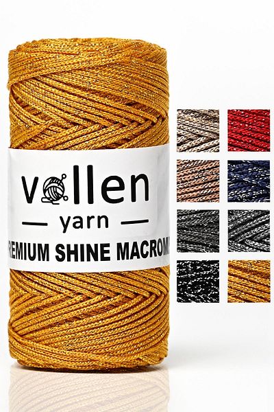 vollen yarn 100Gr/150M Premium Glitter Polyester Macrame Bag - Charger and Bracelet Lanyard