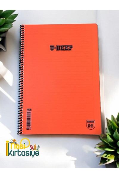 Nasip Kırtasiye Orange A4 Size Spiral Ring 72 Sheets Line Notebook Plastic Cover School Notebook