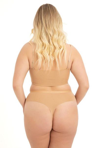 Cottonhill Large Size Laser Cut Thong Panties 3 Pack - Mesh Detail and Elastic Waistband