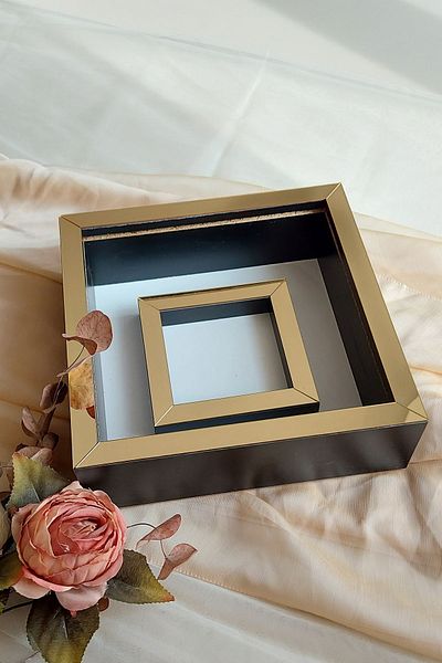 Verda Çerçeve إطار ذاكرة مقاس 25 × 25 سم مع قسم للصور - إطار ذاكرة بعمق 6 سم