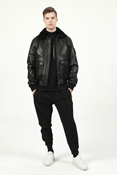 Dericlub Montreal Jumbo Collar - Men's Furry Genuine Leather Coat