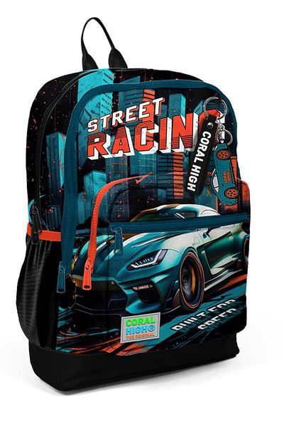 Coral High Set de genți de școală din 3 piese cu model Nefti Race Car pentru copii