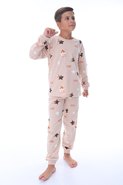 ZUZUNGA Beige Unisex Pajama Set - Star Note Patterned