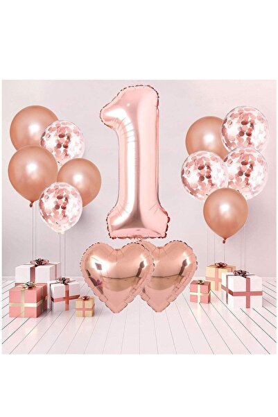 BAL10 DÜNYASI 1 Yaş Doğum Günü Parti Seti Rosegold