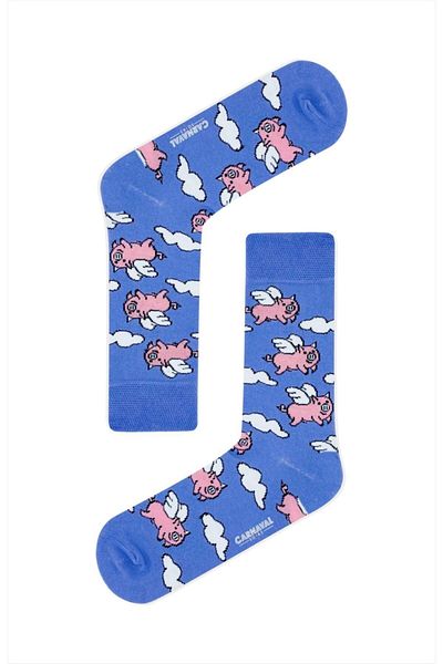 CARNAVAL SOCKS Лилави чорапи с шарки на прасе