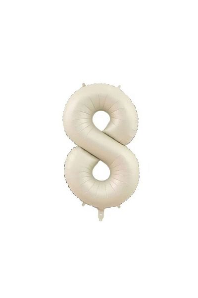 BAL10 DÜNYASI Sea Sand Beige Color Number Foil Balloon Age 8
