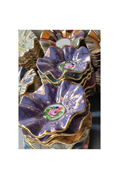 Handmade ESTERHOMEDECOR 6’lı el boyama kahve yanı lokumluk