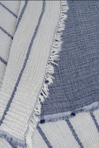 Miespiga Double Sided 100% Cotton Striped Pique Bedspread - 220x240