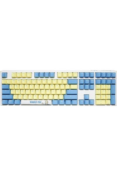 Ducky لوحة مفاتيح ميكانيكية للألعاب FALL OUT، RGB، بالحجم الكامل 100%، مفاتيح باللون الأزرق الكرزي