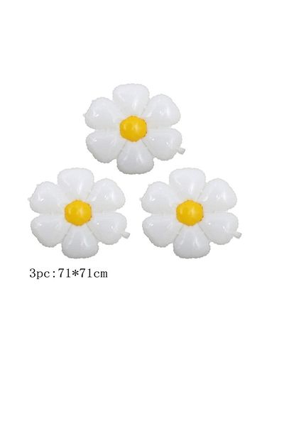 BAL10 DÜNYASI Daisy Foil Balloon 3 Pieces 71 cm