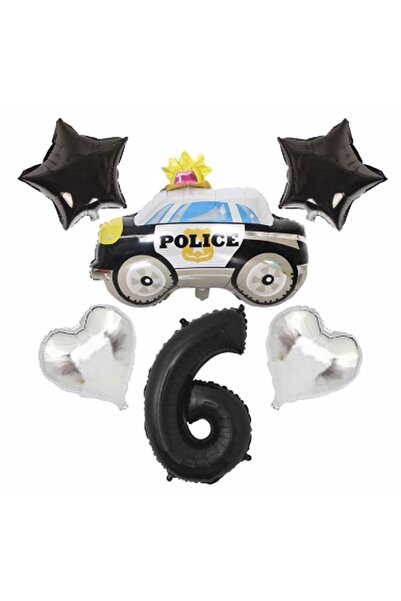 BAL10 DÜNYASI Police Car Balloon Foil Set Concept Age 6