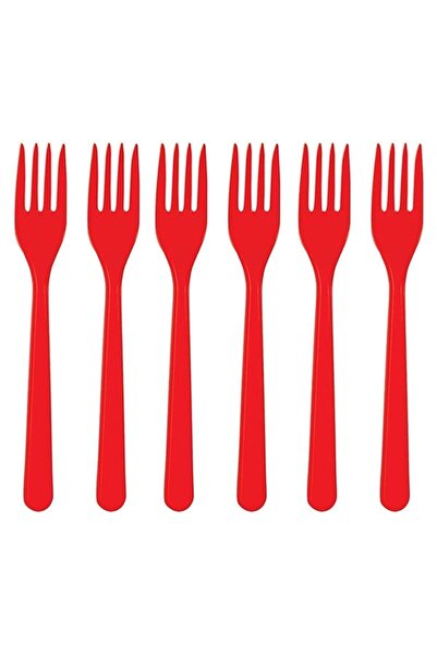 BAL10 DÜNYASI شوكة بلاستيكية حمراء 25 قطعة