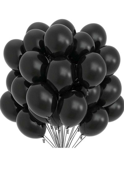 BAL10 DÜNYASI Pastel Black Balloon 20pcs