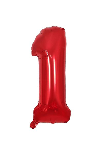 BAL10 DÜNYASI Foil Balloon Red Number 1 40 Inch 100 Cm