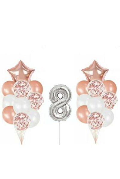 BAL10 DÜNYASI Transparent Balloon Set with Confetti Birthday Party Set for 8 ...